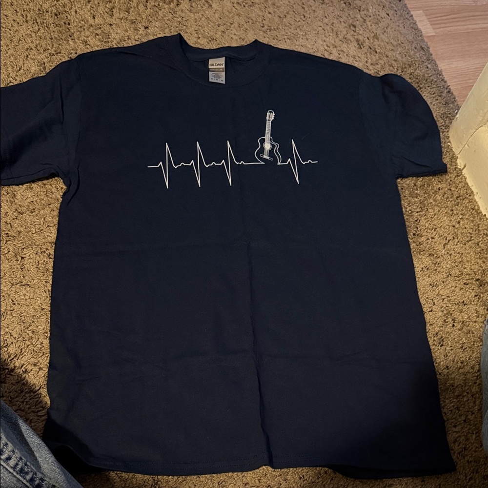 Gildan Dark Blue Guitar Pulse Men's Tee